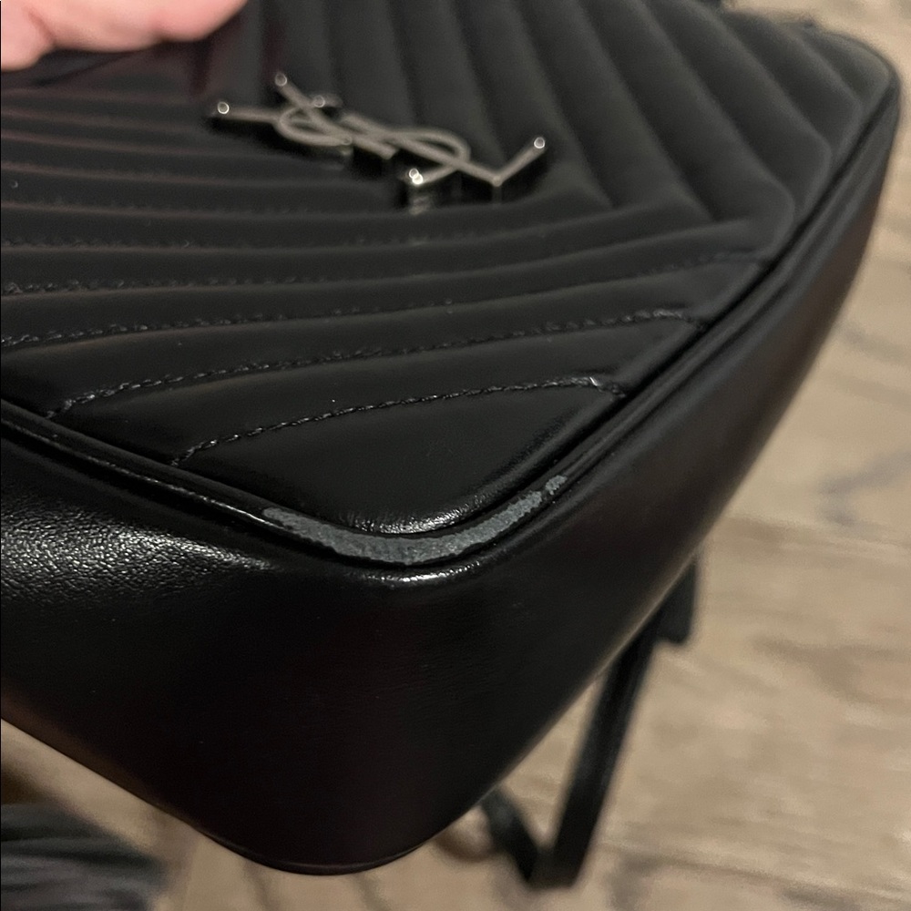 Saint Laurent Lou Camera Bag - Black/Gunmetal Logo - Picture 6 of 14